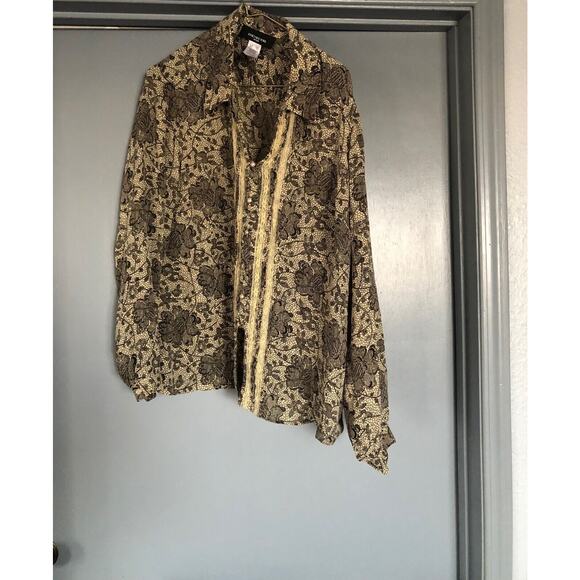 Jones New York Women 18W Plus 100% Silk long sleeved button Blouse - Picture 1 of 5